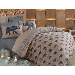 Aberto Design Komplet posteljina Fil, 200x220 cm, Plava-Braon