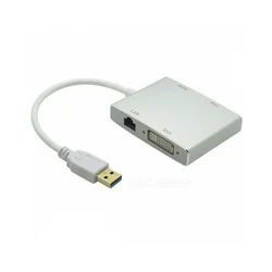 Adapter-konvertor USB 3.0 na HDMI + VGA+DVI + RJ45