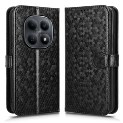 GS Ovitek za Xiaomi Redmi Note 15 5G / Poco M8 5G, denarnica v obliki rombov, črna