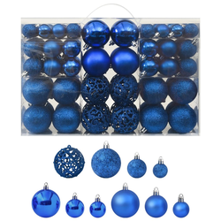 Set od 100 božićnih kuglica plavi