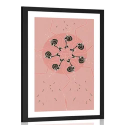 Plakat s paspartujem mesečna abstrakcija - 60x90 silver