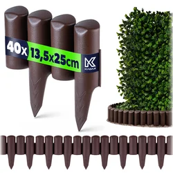 KADAX Vrtna palisada 960 cm Vrtni rob Vrtna ograja Plastika UV Rjava, (5000358152)