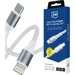 Kabel 3MK Hyper Cable N-SERIES USB-C na Lightning kabel 2m 9V/3A 27W bel