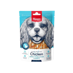 Wanpy Chicken Jerky & Rawhide Twists 100g