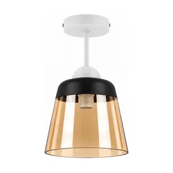BRILAGI-LED Plafonski luster R GLASS 1xE27/60W/230V O 15,5 cm bela/dimljeno bež