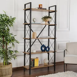 Hanah Home Polica za knjige Elysian, 90x180x33.5 cm, Orah