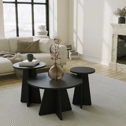 Hanah Home Klub sto Mushroom 3 60x40x60cm Crni