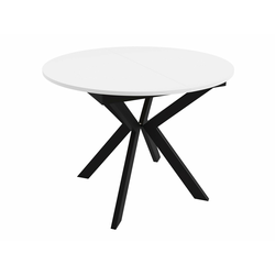 Miza Oswego 112 (Črna + Bela) Črna, Bela, 76cm, Podaljšanje, Iverna plošča, Kovina