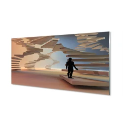 tulup.si Slika na akrilnem steklu Stopnice 3d 120x60 cm 4 obešalnika