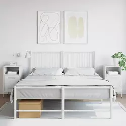 Vidaxl vidaXL Nočne omarice, komplet 2, bele, 36x39x68 cm, jeklo