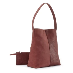 VIVANCE Nakupovalna torba  rjava / bordo