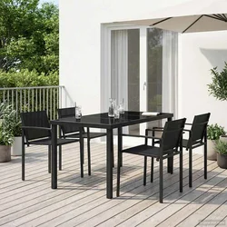 Set vanjskog namještaja 5 pcs Crna i antracit 140 x 70 x 73 cm