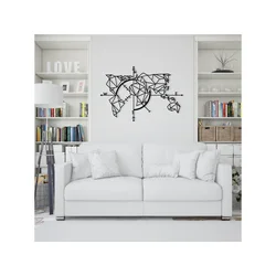 Wallity Dekorativni metalni zidni dodatak World Map Metal De