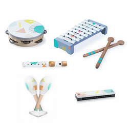 Ecotoys Drveni glazbeni instrumenti za djecu set od 5 elemenata