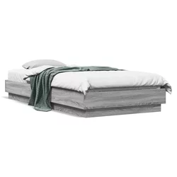 Okvir za krevet s LED svjetlima siva boja hrasta 100 x 200 cm