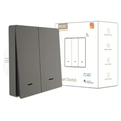SMART ZIGBEE MOES PAMETNI PREKIDAC EU SA 2 PREKIDACA SIVI ZS-B-EU2-GY-MS