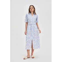 Marisse Cotton Dress With A Belt, White