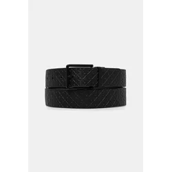 Calvin Klein Pas Emblem Print Adjustable Reversible črna