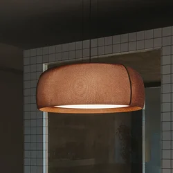 LEDS-C4 LED viseča luč Gong, rjava, zatemnljiva, tekstil, jeklo - Dnevna soba/jedilnica - rjava, bela, črna - Tkanine/tekstil