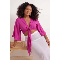 Trendyol Curve Ženska bluza Tbbss24Af00071, Roze