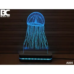 Black Cut 3D Lampa jednobojna - Meduza ( A005 )
