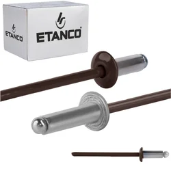 Aluminijaste odprte zakovice 3,2x8 mm RAL 8017