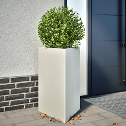 Vrtne sadilice 2 kom bijele trokutaste 50x43x75 cm čelične