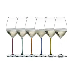 RIEDEL FATTO A MANO Set čaša za šampanjac, 6 komada, 459ml, Šarene