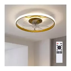 Brilagi - LED stropni ventilator sa prigušivačem LED/66W/230V 55 cm bela/zlatna + daljinski upravljač