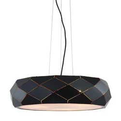 Luster na sajli REUS 3xE27/40W/230V, prečnik 47 cm, crna