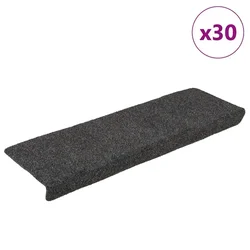 Prostirke za stepenice samoljepljive 30 kom 65x21x4 cm antracit pravokutni rub