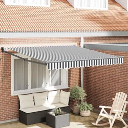 Uvlačiva tenda antracit i bijela 3x2,5 m tkanina i aluminij