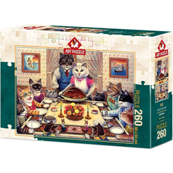 Art puzzle - Puzzle Cat Family 260 - 200 - 260 kosov