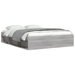 Vidaxl Posteljni okvir siva sonoma 140x190 cm