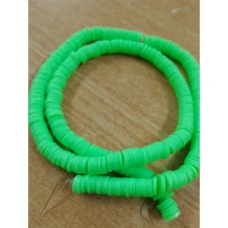 Fimo disk perle 6*1 mm-zelena
