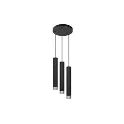 LED luster na sajli TUBA 3xGU10/4,8W/230V crna/sjajni hrom