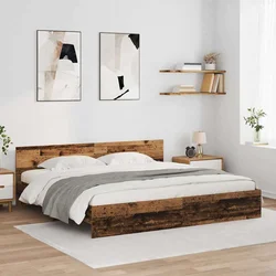 Krevetna konstrukcija Staro drvo 200 x 200 cm Konstruirano drvo
