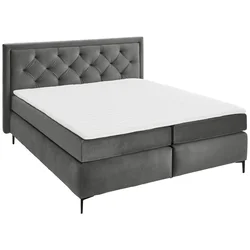Boxxx BOXSPRING POSTELJA 160 cm  x 200 cm , tekstil siva