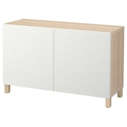 BESTA Kombin. odlaganje s vratima, belo b. im. hrastovine/Laxviken/Stubbarp bela, 120x42x74 cm