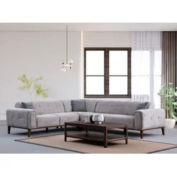 Atelier del Sofa Ugaona garnitura Athena L2-C-3R, 260x300 cm, Svetlo-siva