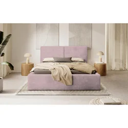 MID.YOU OBLAZINJENA POSTELJA 180 cm x 200 cm , les, tekstil, leseni material roza