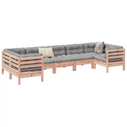 7-dijelni set vrtnih sofa s jastucima masivno drvo duglazije