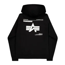 ALPHA INDUSTRIES LABEL DUKS ZIP BACK PRINT BLACK