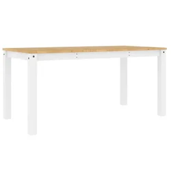 Vidaxl Jedilna miza PANAMA bela 160x80x75 cm trdna borovina