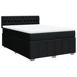Vidaxl Box spring postelja z vzmetnico črna 160x200 cm blago