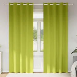 Zavjese za blackout s prstenovima 2 pcs Zelena 245 x 140 cm