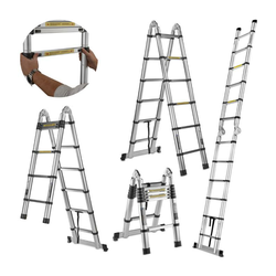 GEKO G02448 Aluminijasta zgibna teleskopska lestev 3,8m 150kg