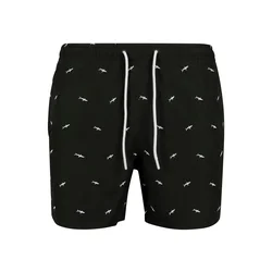 Urban Classics Kratke kopalne hlače črna/bela