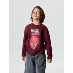 Sinsay - Pamučna oversize majica s printom Spider-Man - burgundy