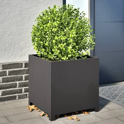 Vrtna sadilica crna 50 x 50 x 50 cm čelična